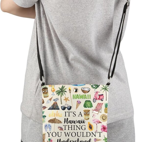 Functional Magnetic Closure Crossbody Bag with Hawaiian Spirit & Versatility - Picture 6 of 7